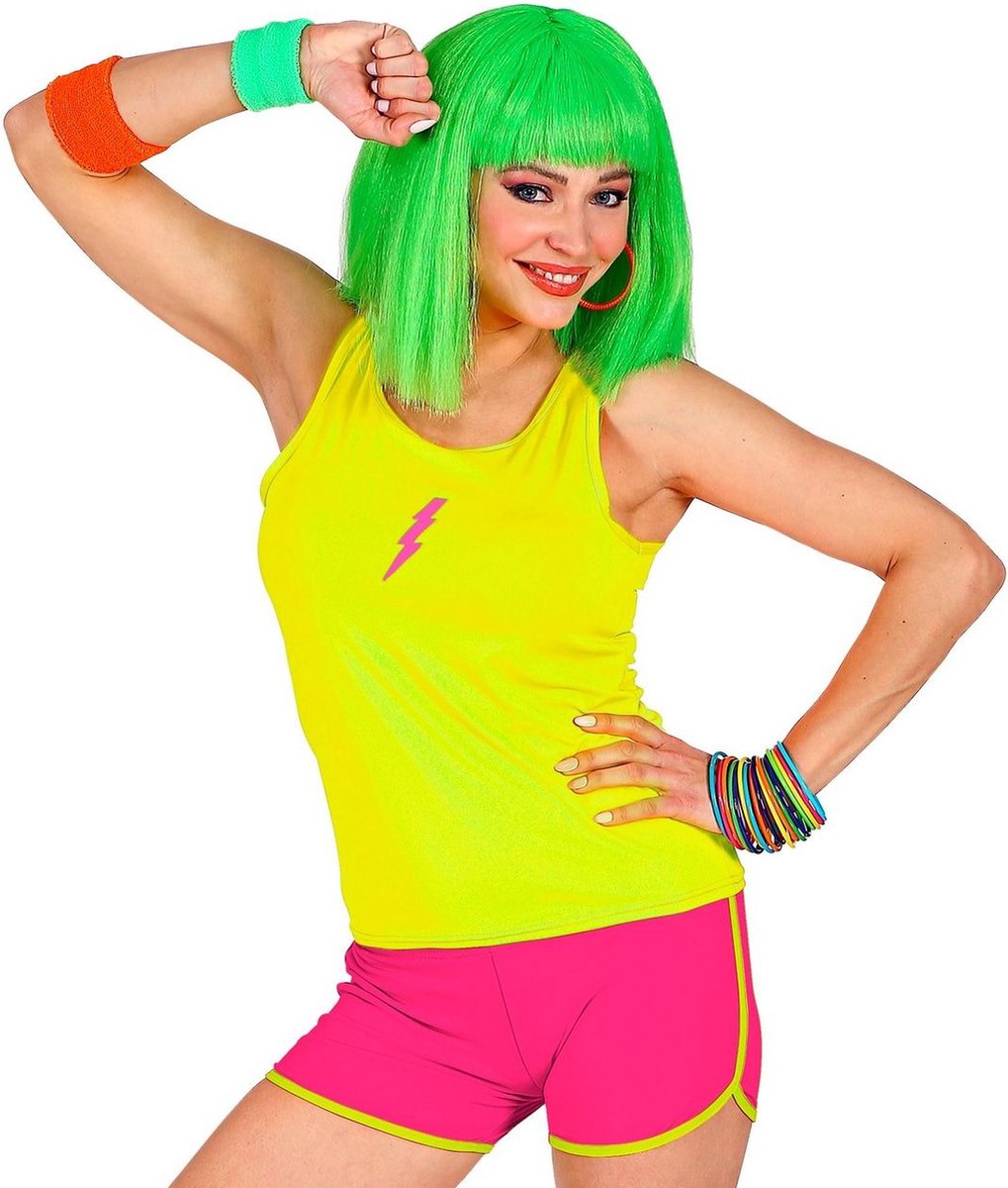 Jaren 80 & 90 Kostuum | Sportieve Hotpants Neon Roze Vrouw | One Size | Carnaval kostuum | Verkleedkleding